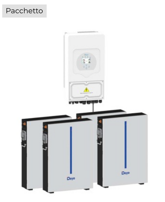 Sistema di accumulo monofase inverter 6kW SG03LP1 DEYE + 4 batterie al litio RW-M 6.14kWh